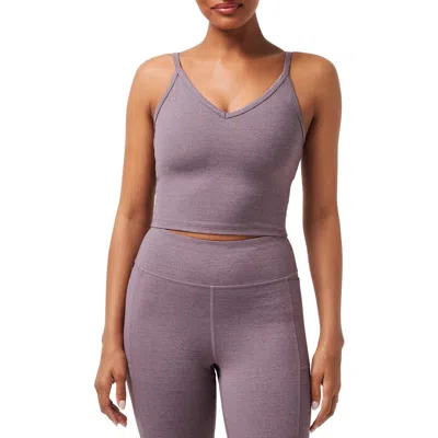 Travismathew Morning Interval Crop V-neck Tank In Heather Moonscape