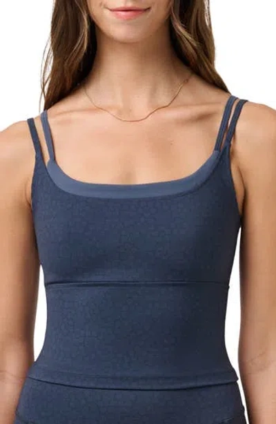 Travismathew Move Double Strap Crop Tank In Ombre Blue Multi