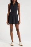 Travismathew Move Half-zip Sleeveless Dress In Black
