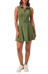 Travismathew Move Half-zip Sleeveless Dress In Clover