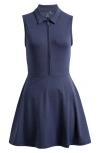 Travismathew Move Half-zip Sleeveless Dress In Navy Blazer