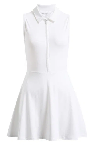 Travismathew Move Half-zip Sleeveless Dress In White