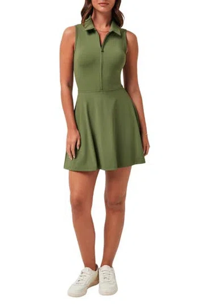 Travismathew Move Half-zip Sleeveless Dress In Clover