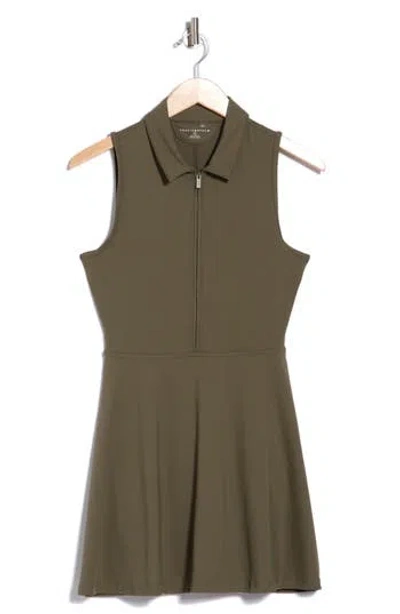 Travismathew Move Half-zip Sleeveless Dress In Grape Leaf