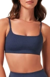 Travismathew Moveknit Resilience Longline Sports Bra In Blue