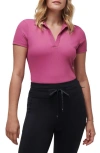 Travismathew Moveknit Rib V-neck Polo In Red Violet