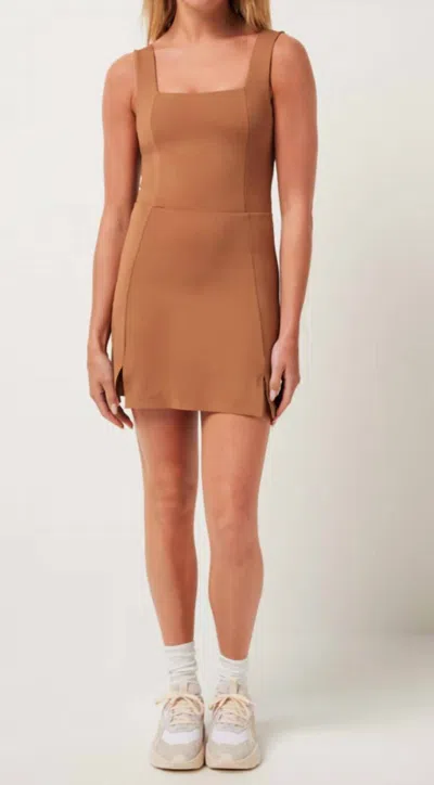 Travismathew Moveknit Sleeveless Dress In Heather Chestnut In Multi