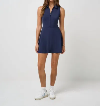 Travismathew Moveknit Sleeveless Polo Dress 2.0 In Navy In Blue
