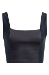 Travismathew Moveknit Sport Crop Tank In Heather Black