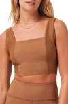 Travismathew Moveknit Sport Crop Tank In Heather Chestnut