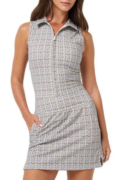 Travismathew Moveknit Zip Crop Top In English Manor Multi