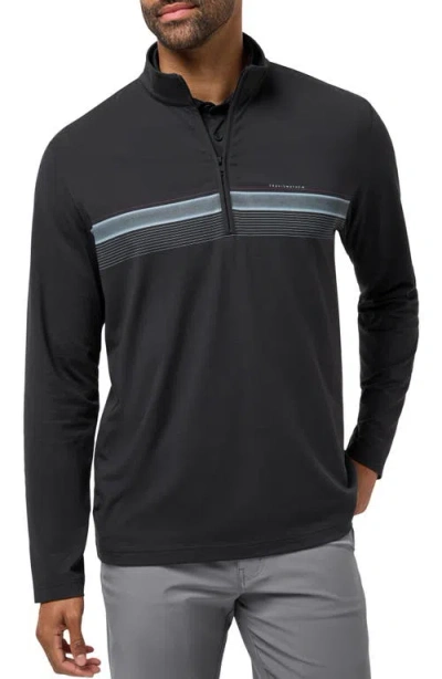 Travismathew Nautical Adventure Quarter Zip Pullover In Black