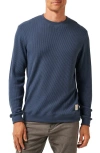 Travismathew Nonrev Waffle Crewneck Sweatshirt In Blue