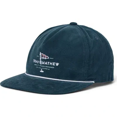 Travismathew One For The Money Snapback Corduroy Baseball Cap In Burgundy