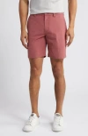 Travismathew Open To Close Tech Chino Shorts In Heather Roan Rouge