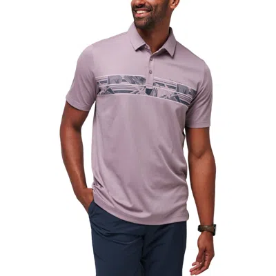 Travismathew Papaya Grove Chest Stripe Polo In Elderberry
