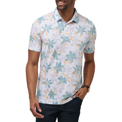 Travismathew Paradise Peak Floral Cotton Blend Polo In White