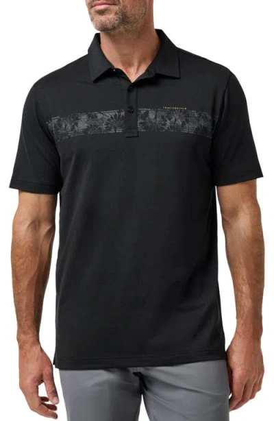 Travismathew Performance Jersey Flight Polo Shirt In Black