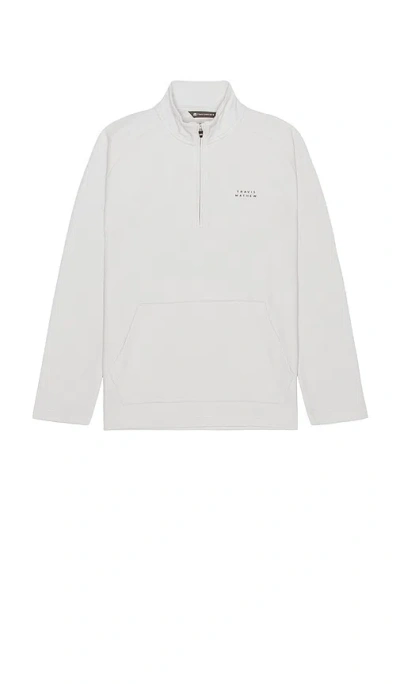 Travismathew Performance Waffle Quater Zip In 浅麻灰色