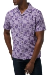 Travismathew Phoning In Floral Camp Shirt In Purple