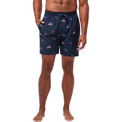 Travismathew Poolside Patriot Swim Trunks In Total Eclipse