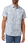 Travismathew Poolside Sips Short Sleeve Button-up Shirt In Blue
