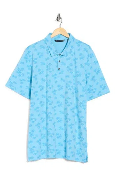 Travismathew Port Day Short Sleeve Polo In Blue