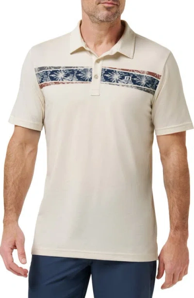 Travismathew Postcard Market Stripe Polo In Neutral
