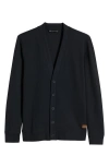 Travismathew Pristine Shore Waffle Cardigan In Black