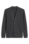 Travismathew Pristine Shore Waffle Cardigan In Charcoal