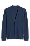 Travismathew Pristine Shore Waffle Cardigan In Mood Indigo