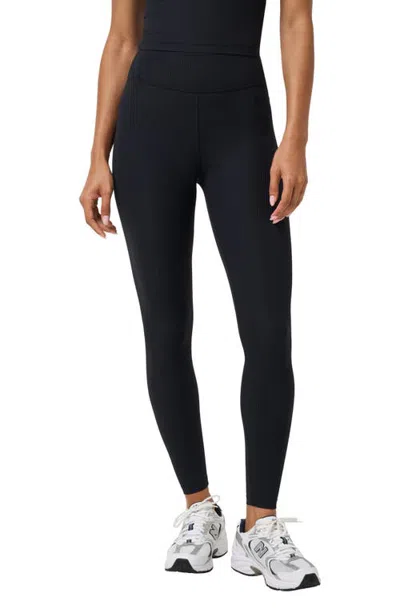 Travismathew Pulse High Waist Rib Leggings In Black