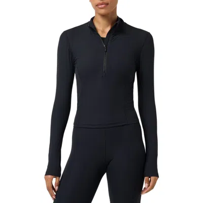Travismathew Pulse Performance Ribbed Half Zip Pullover In Blue