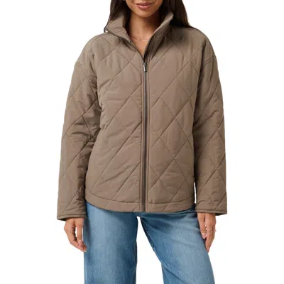 Travismathew Quilted Easy Puffer Jacket In Gray