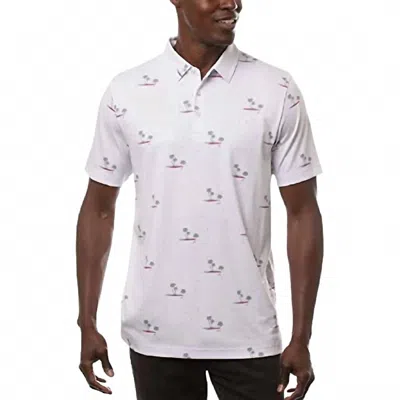 Travismathew Rally Time Polo Shirt In White In Pink