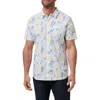 Travismathew Red Souvenir City Short Sleeve Stretch Cotton Button-up Shirt