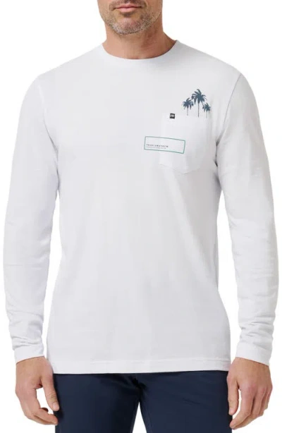 Travismathew Reef Stop Long Sleeve Cotton Pocket T-shirt In White
