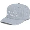 Travismathew Rockdale Snapback Baseball Cap In Heather Light Blue