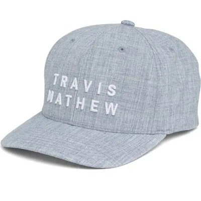 Travismathew Rockdale Snapback Baseball Cap In Heather Light Blue