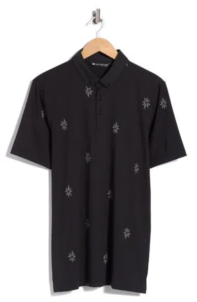 Travismathew Rome Around Floral Polo In Black