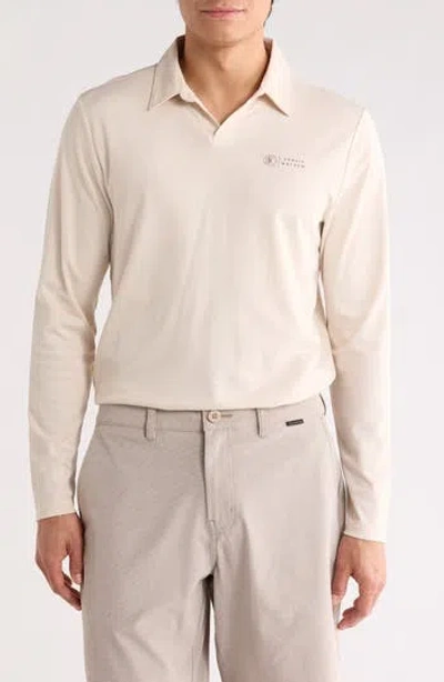 Travismathew Run Away Long Sleeve Knit Polo In Moonbeam