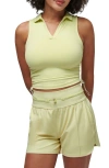 Travismathew Salt Air Don't Care Sleeveless Polo In Pale Lime Yellow