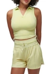 Travismathew Salt Air Don't Care Sleeveless Polo In Pale Lime Yellow