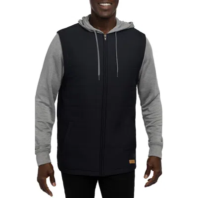 Travismathew Scavenger Zip Hoodie In Black/heather Grey