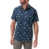Travismathew Seamate Floral Short Sleeve Button-up Shirt In Blue