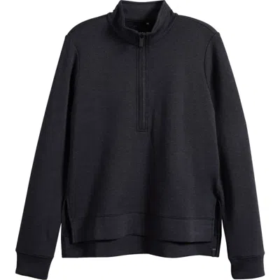 Travismathew Shadow Mirage Half Zip Pullover In Heather Black
