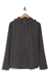Travismathew Shaker Heights Full Zip Hoodie In Grey Pinstripe/black