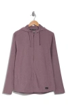 Travismathew Shaker Heights Full Zip Hoodie In Heather Mauve Wine