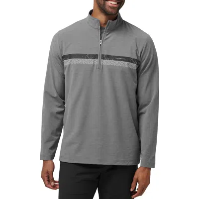Travismathew Sit & Sip Half Zip Pullover In Heather Medium Grey