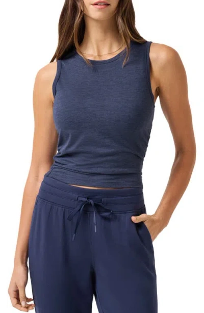 Travismathew Skyline Ruched Jersey Tank In Blue
